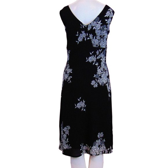 Reitmans Black with Gray Flowers Dress - Size 5 - Picture 2 of 3